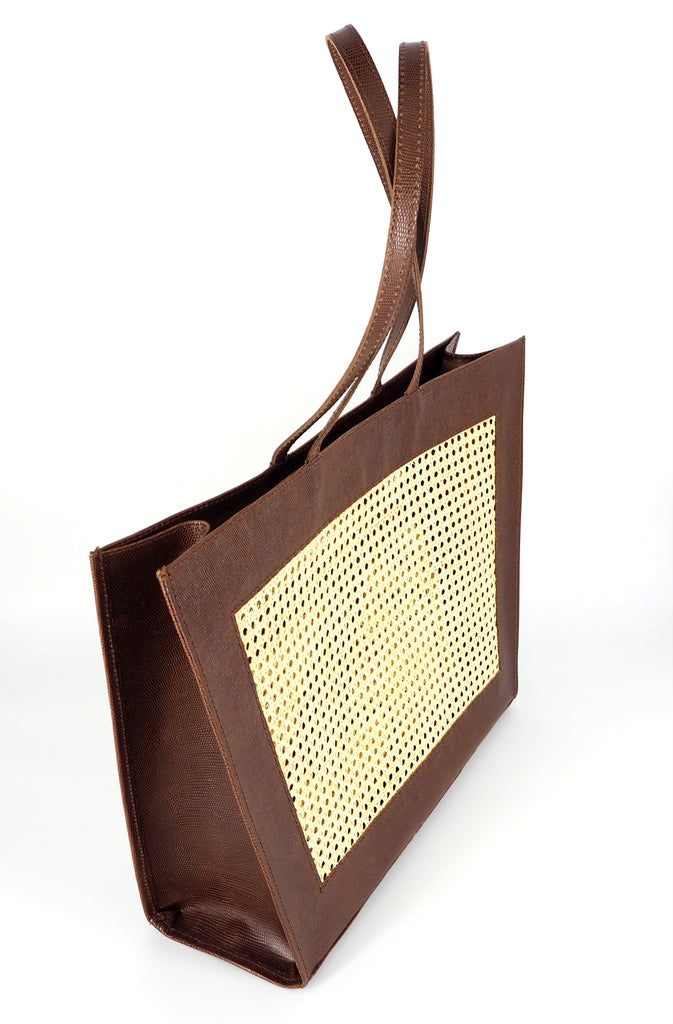 HANDMADE BROWN SOLE TOTEBAG CLUTCH 2 BAGS IN 1 THEOLIVASHOP.COM