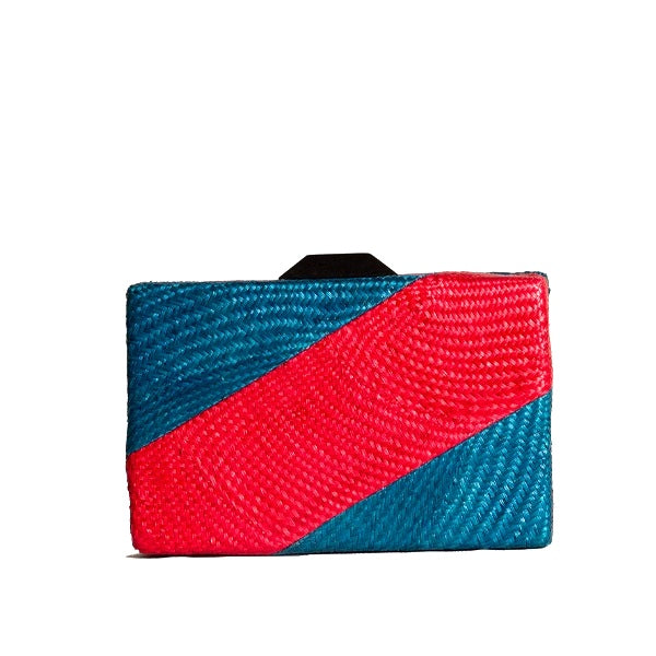 BICOLOR BLUE CLUTCH BAG