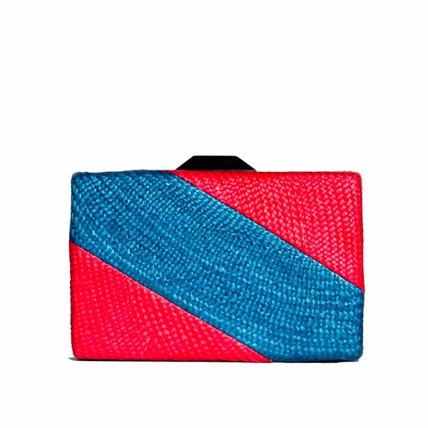 BICOLOR BLUE CLUTCH BAG